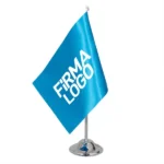 Özel Logolu Tekli Masa Bayrağı 15x22,5 cm (Direkli)