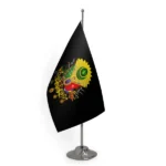 Osmanlı Tuğralı Tekli Masa Bayrağı  15x22,5 cm (Direksiz)