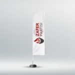 Zafer Partisi  Yelken Bayrak Beyaz (75x300)