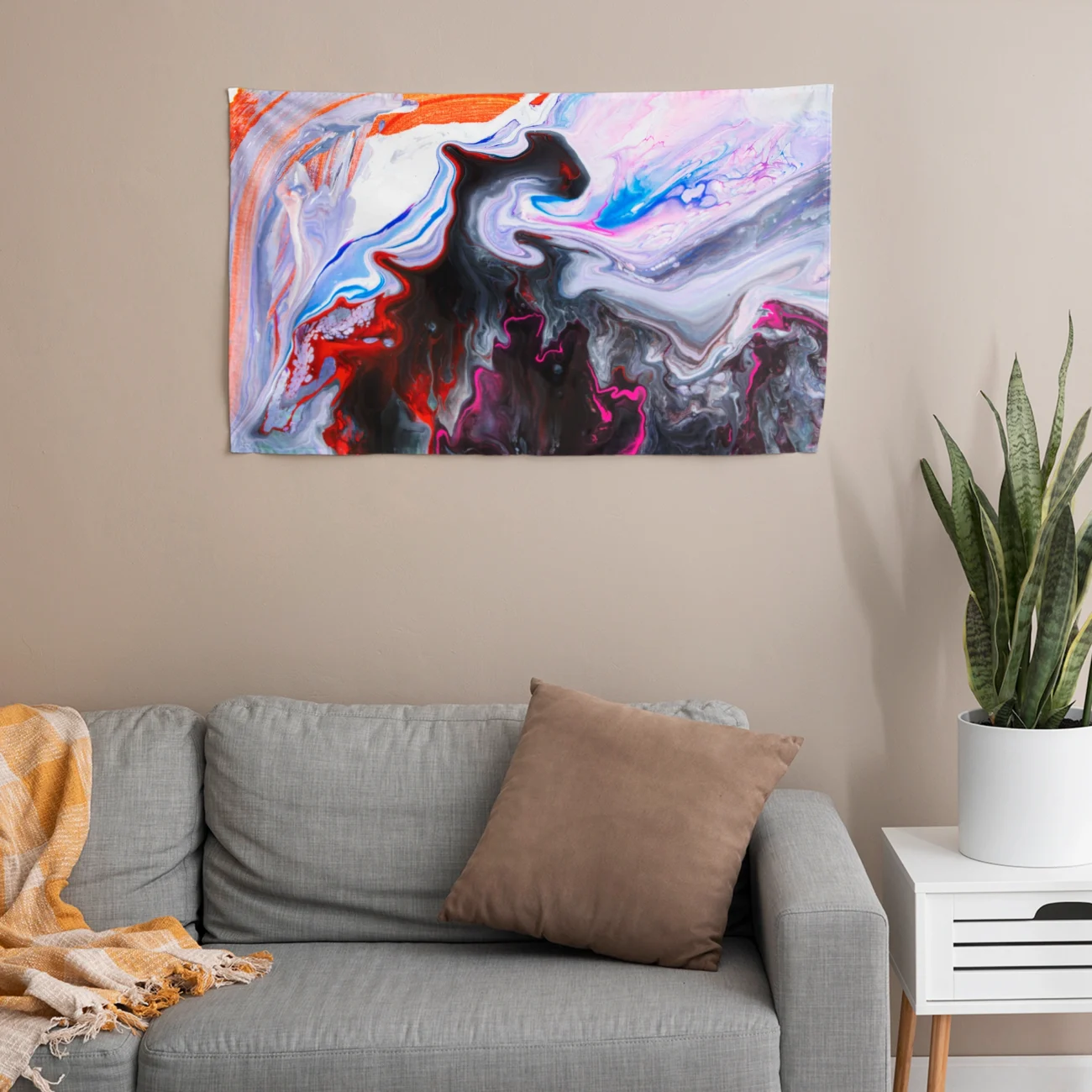 Canlı Fluid Art Masa Örtüsü Satın Al