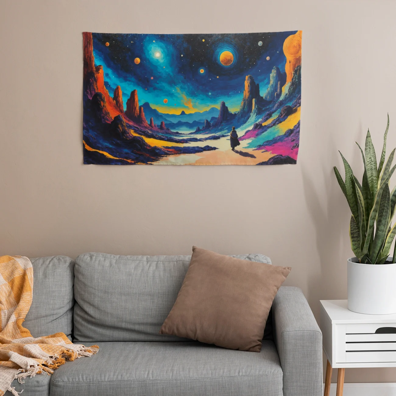 Uzay Galaksi Manzaralı Duvar Örtüsü Satın Al