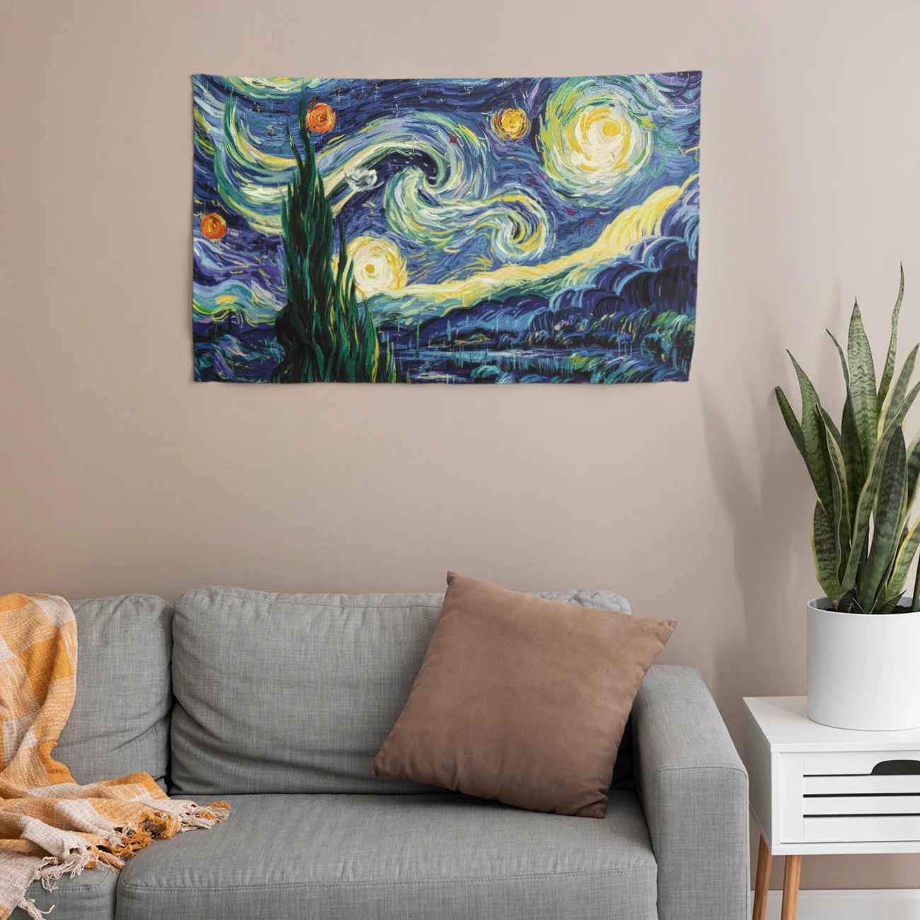 Van Gogh Yıldızlı Gece Duvar Örtüsü Satın Al