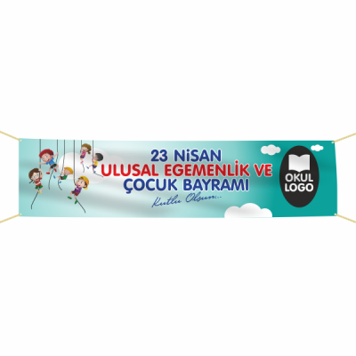 23 Nisan Pankartı saten